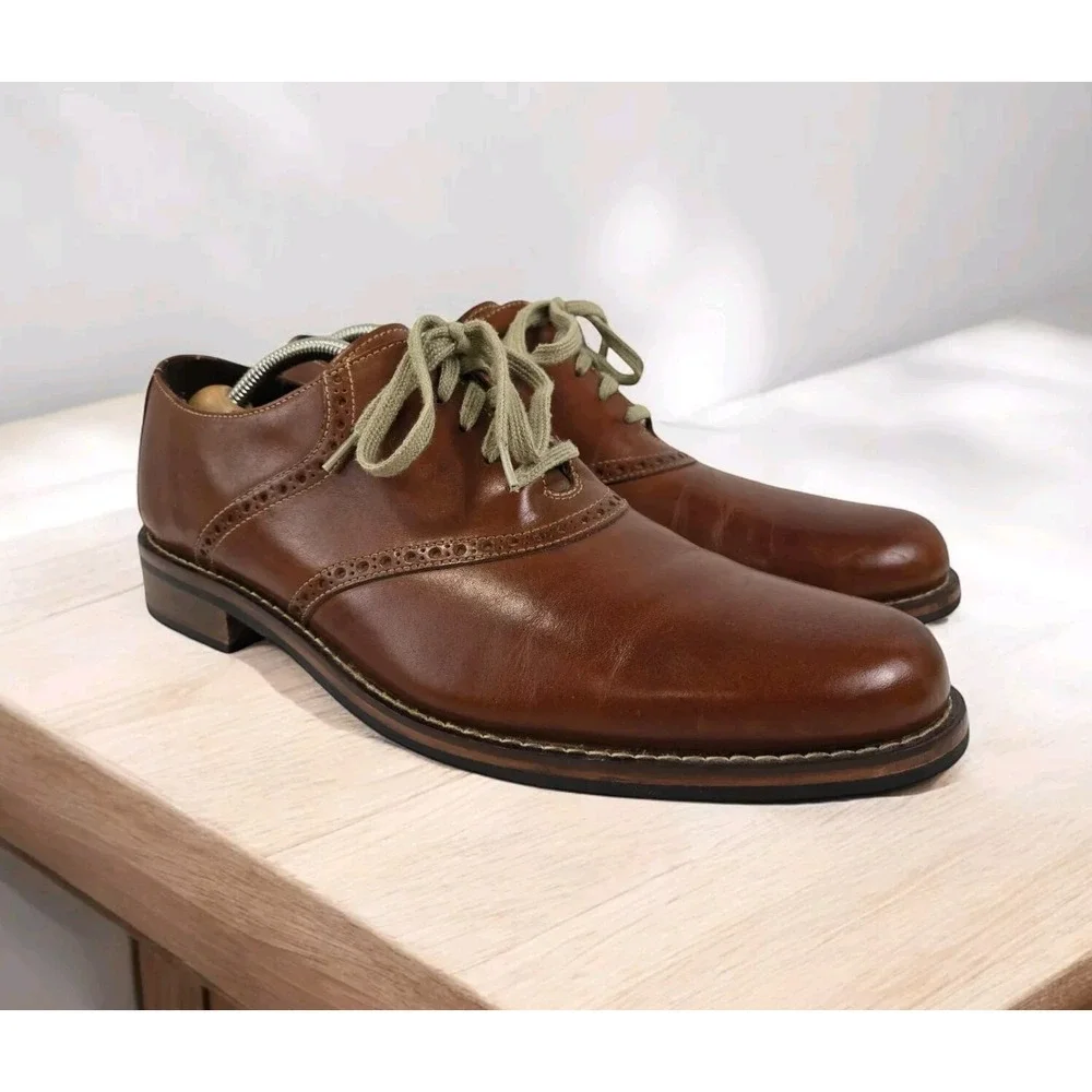 Cole Haan Drake Brown Leather Plain Toe Brogue Dress Shoes Men's 11.5 M EUC